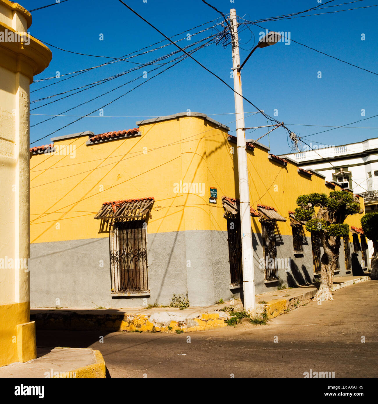 bright colours of tropical neo-Classical style characterizing Sinaloan architecture Stock Photo