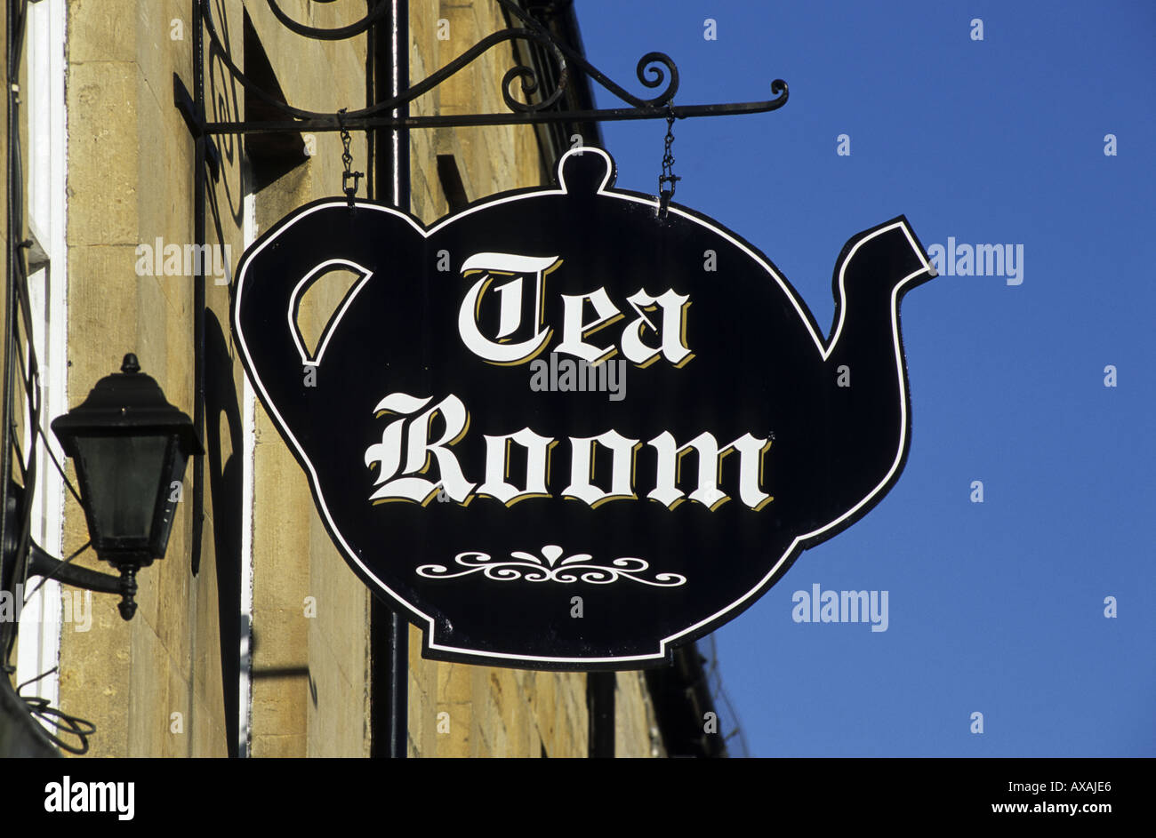 Tea room sign MoretoninMarsh, Gloucestershire, England, UK Stock