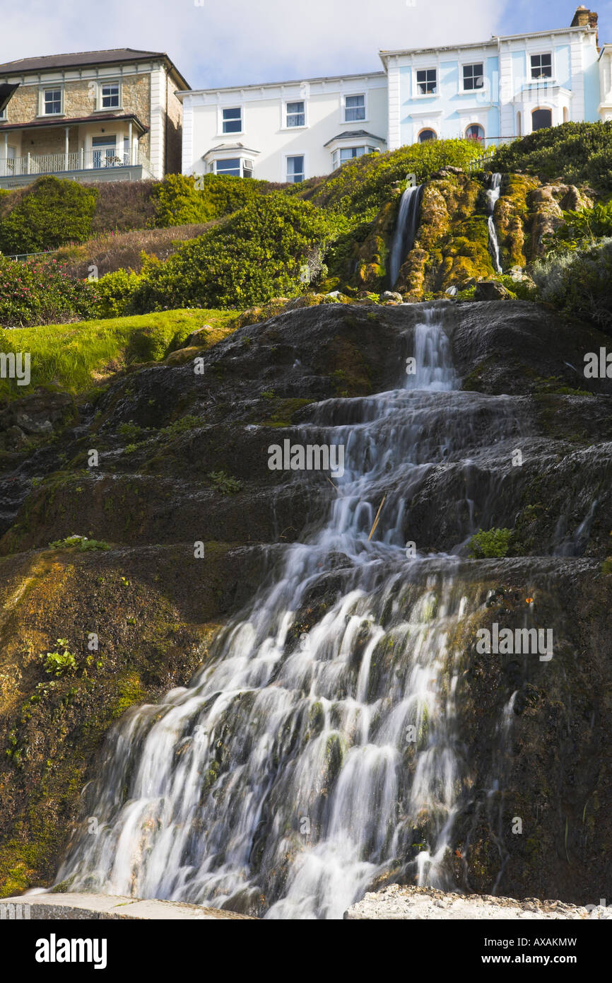 Waterfall in Ventnor Botanical Gardens, Isle of Wight Stock Photo Alamy