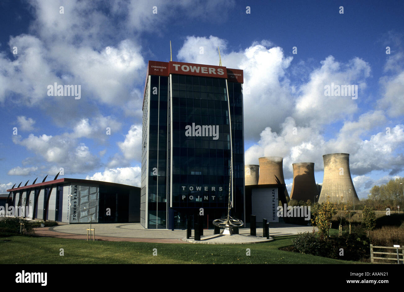 Towers Business Park and Rugeley Power Station, Rugeley, Staffordshire, England, UK Stock Photo