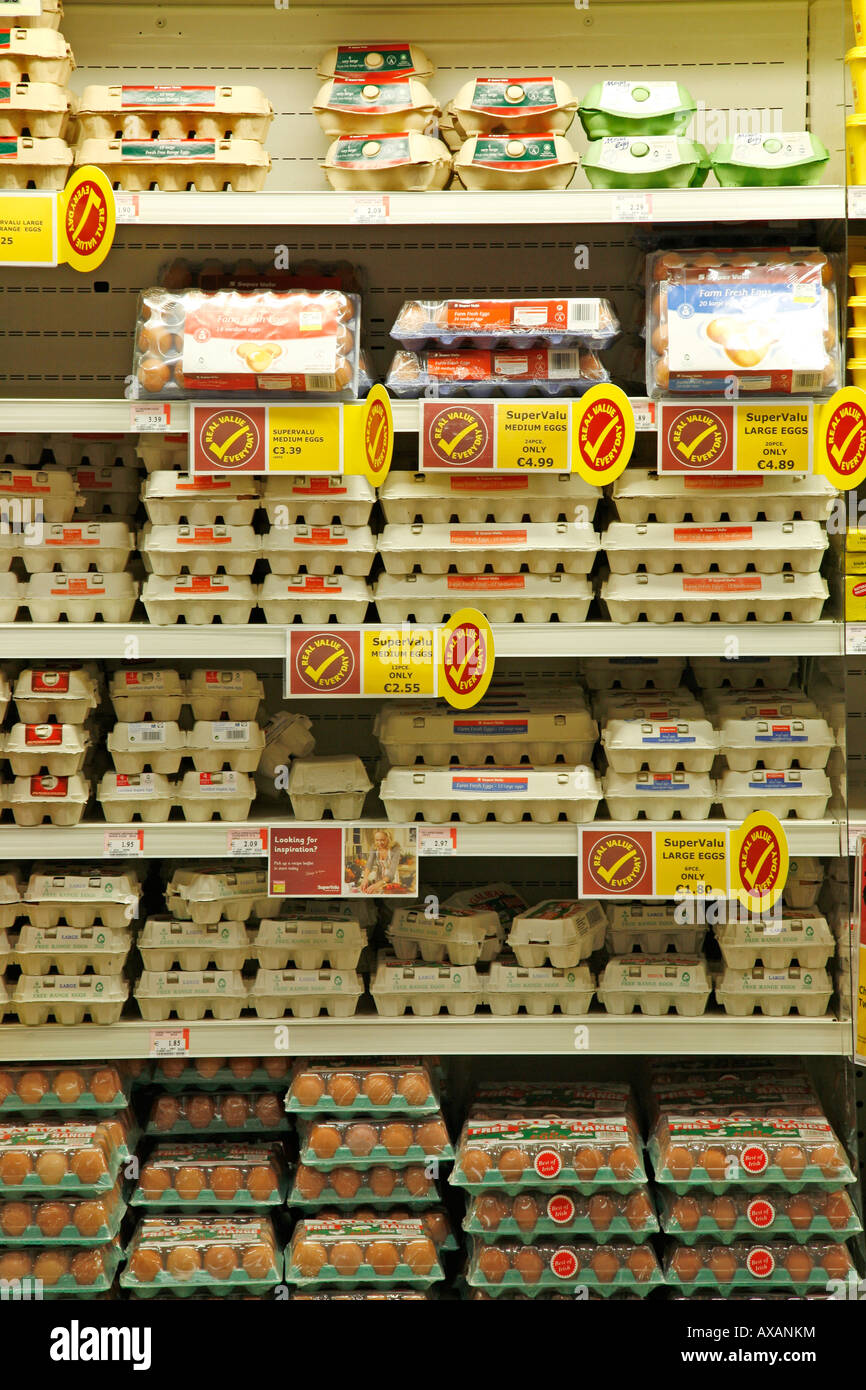 egg shelf in a supermarket Stock Photo - Alamy