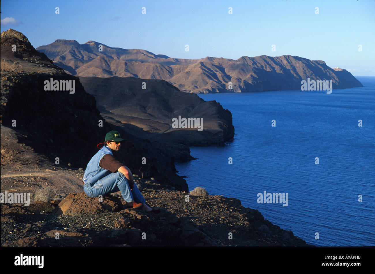 Steilkueste bei Gran Tarajal, Fuerteventura, Kanarische Inseln Spanien Stock Photo