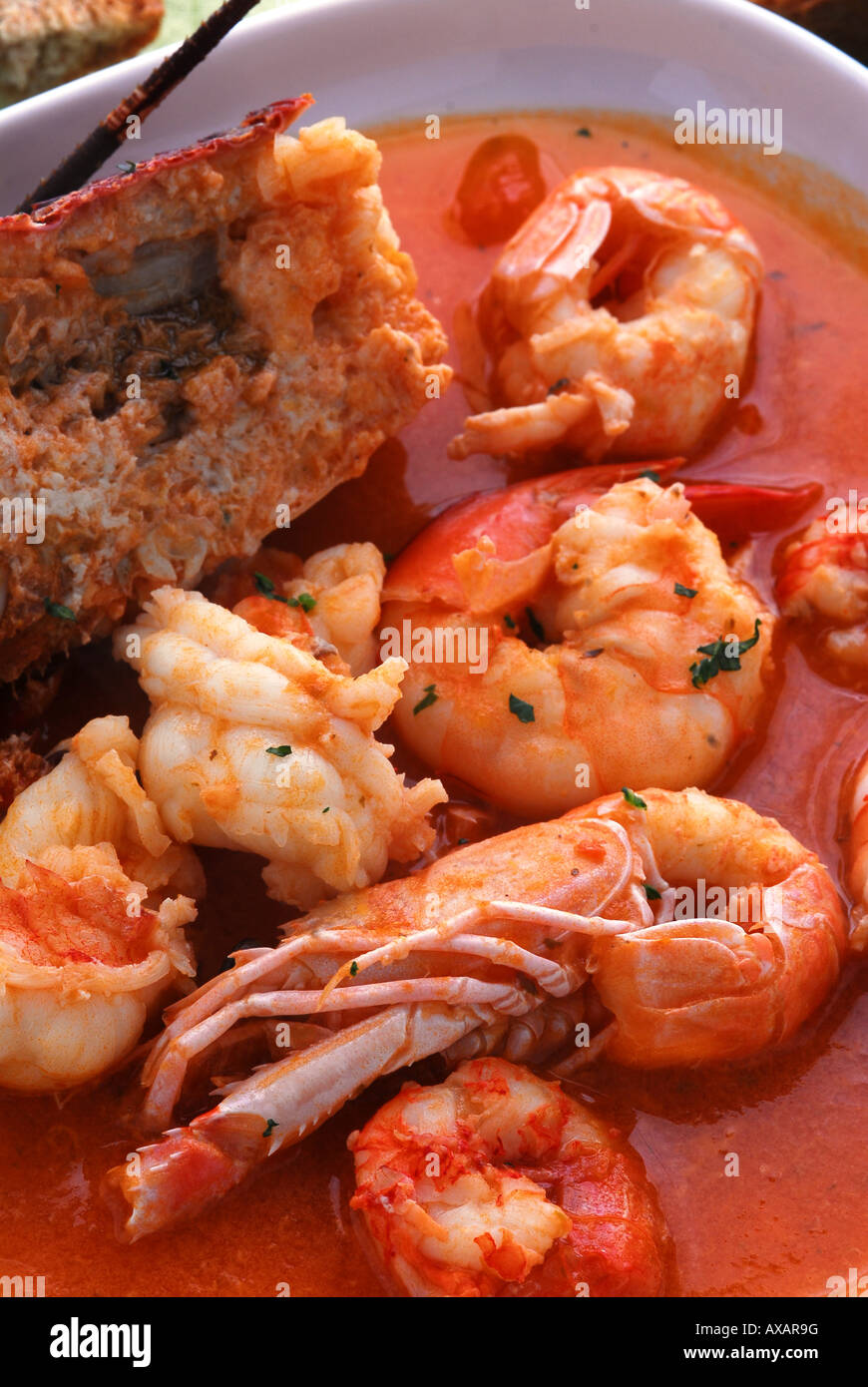 Stewed of crustaceans - Guazzetto di crostacei - Italian kitchen Stock Photo
