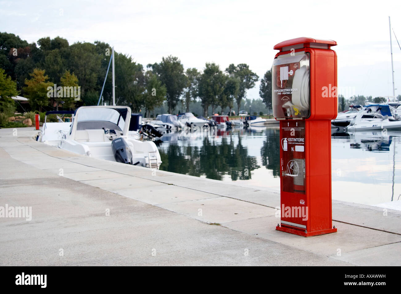 Fire Equipment Marina Greek Islands Stock Photo - Alamy
