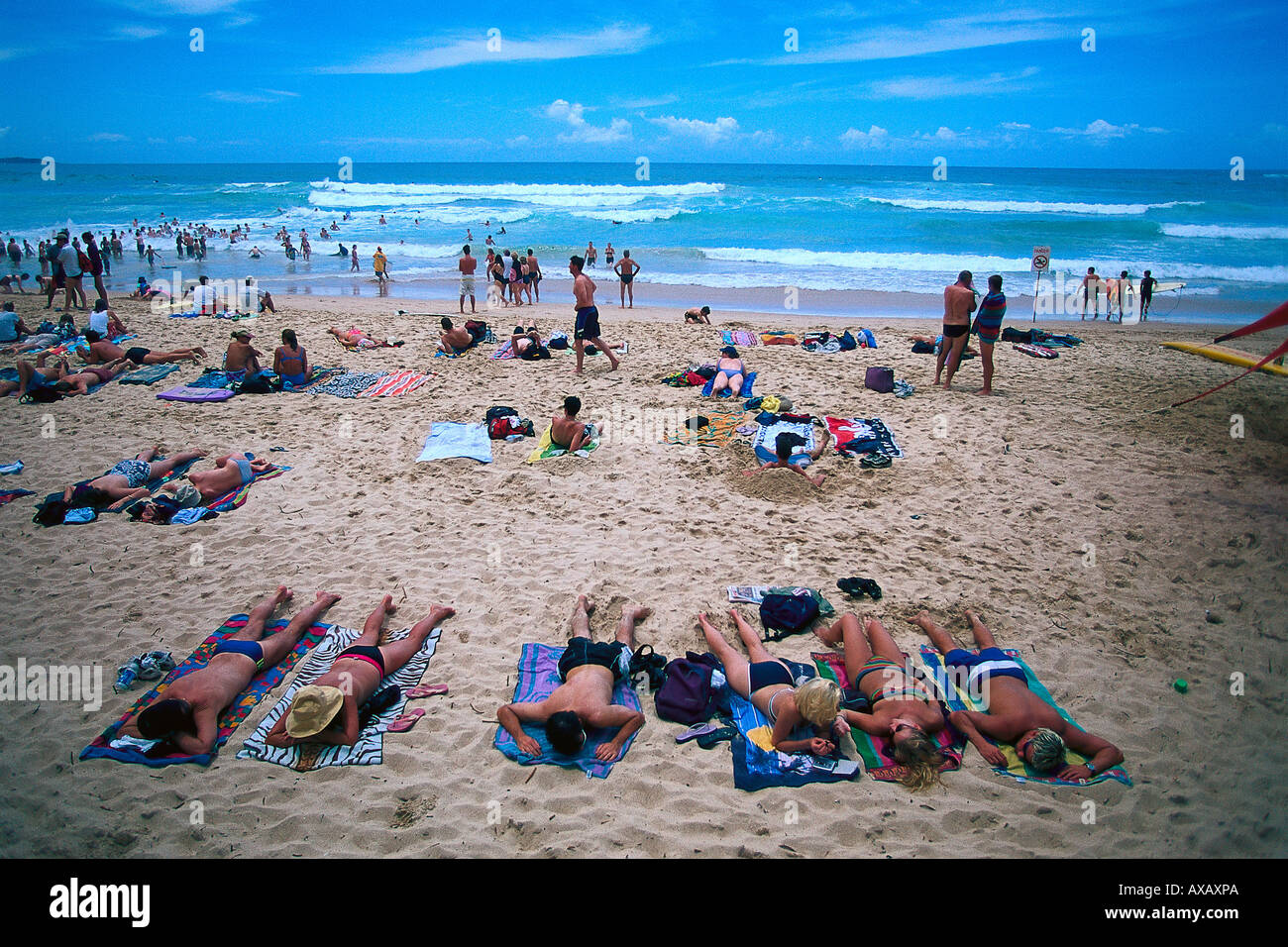 Sonnenbadende, Manly Beach, NSW Australien Stock Photo