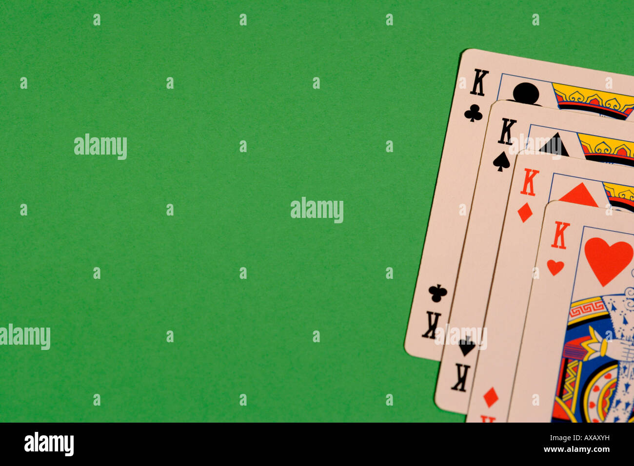 Playing cards four kings close up Stock Photo Alamy