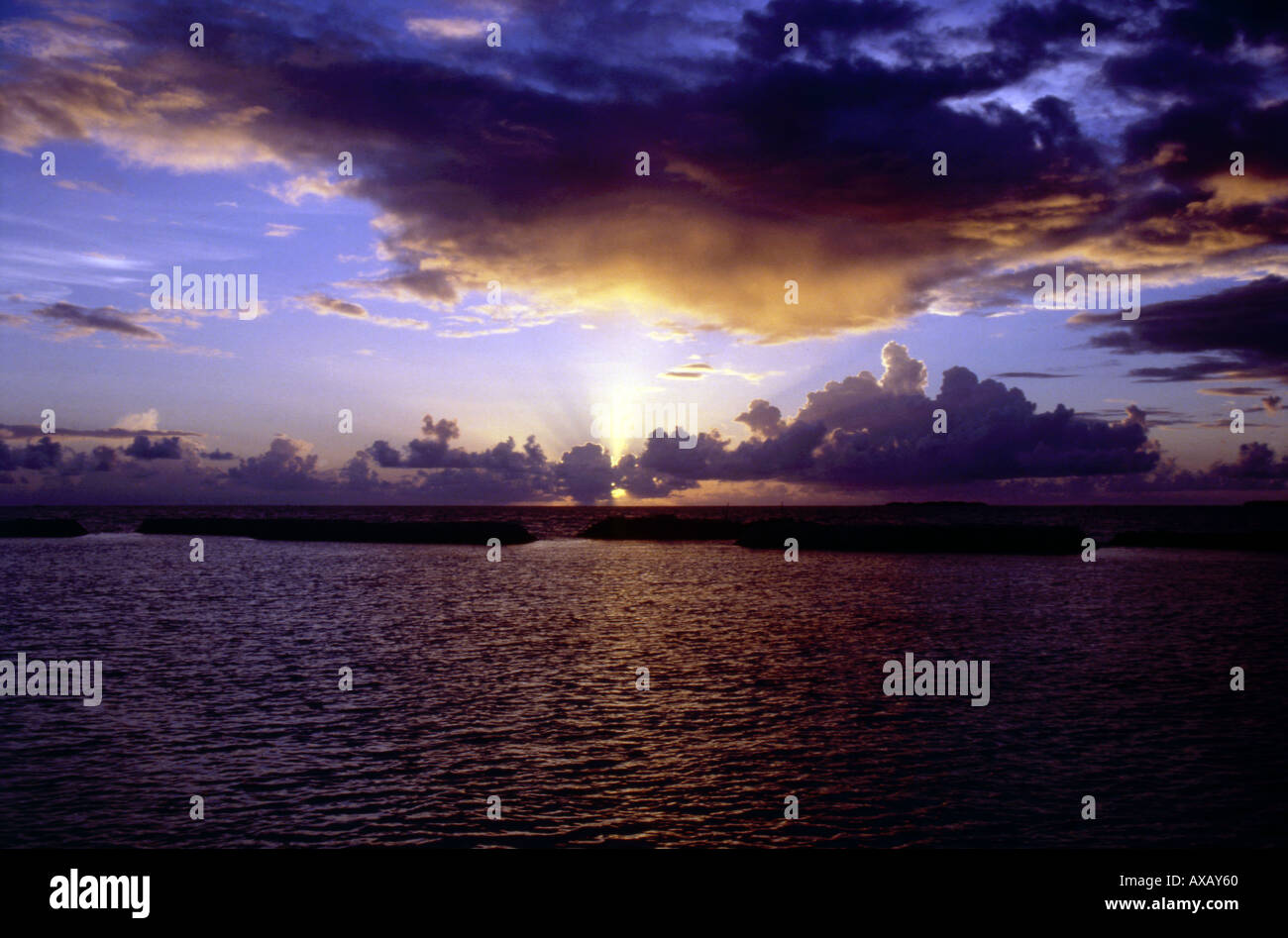 NMB74474 Maldives sunset Maldives India Stock Photo