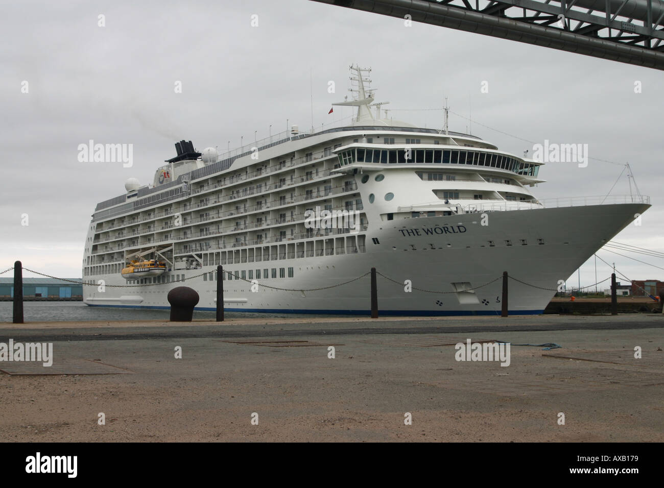 The Famous The World Cruise Liner And Apartment Ship Is Moored In The Bootle Docks Liverpool Stock Photo Alamy