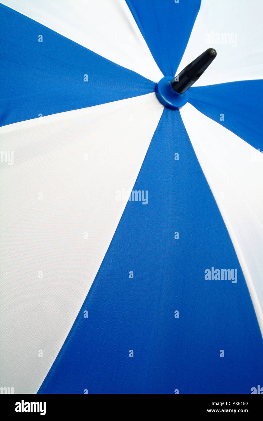Blue and white umbrella Stock Photo Alamy