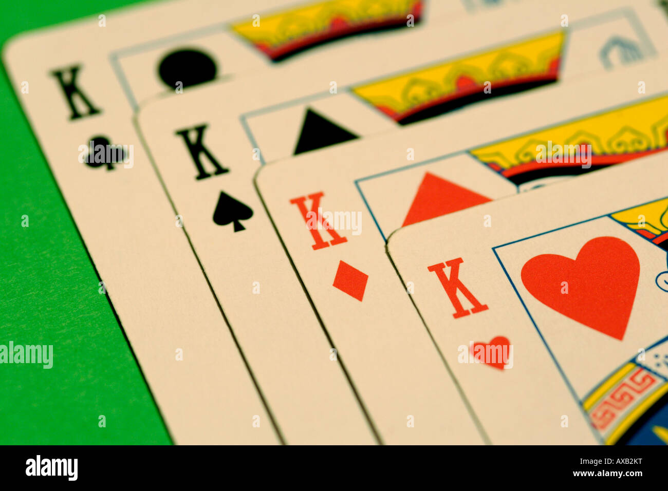 Playing cards four kings close up Stock Photo Alamy