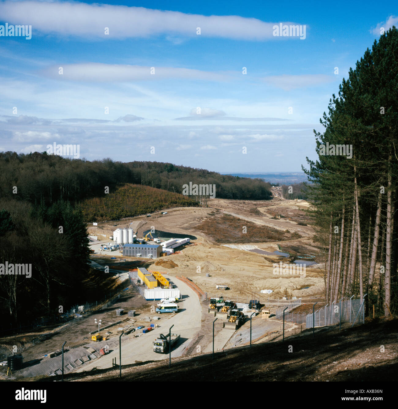The uncompleted A3 Hindhead road improvement scheme (north side tunnel entrance) Hindhead. Feb 2008. Stock Photo