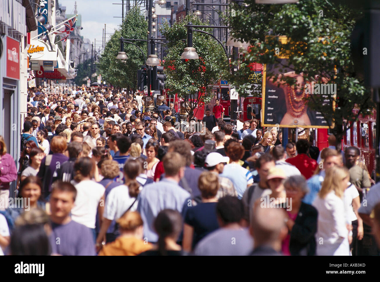 Crowds on Oxford Street, London, England, Great Britain Stock Photo