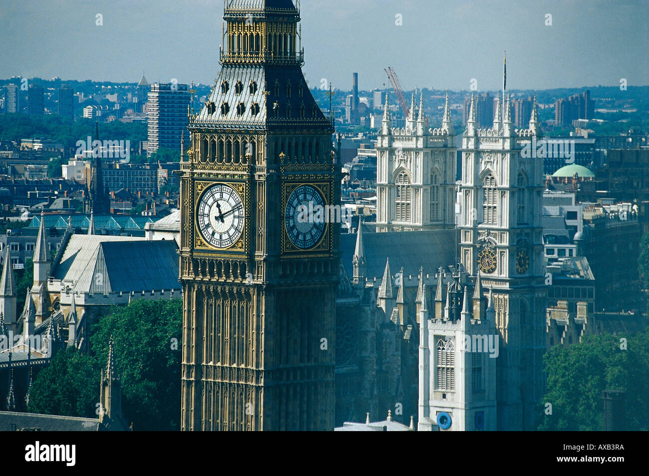 Clock Tower & Westminster Abbey, London, England Great Britain Stock