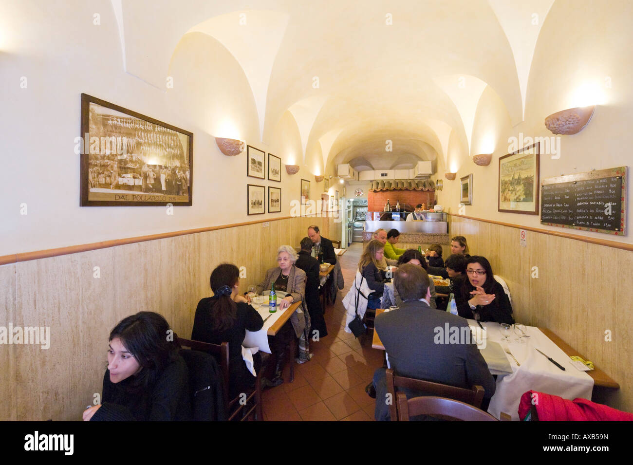 Interior of traditional restaurant near the Piazza del Popolo, Historic Centre, Rome, Italy Stock Photo