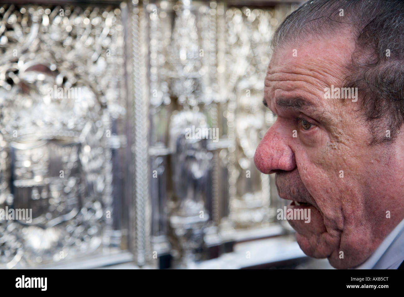 Portrait of a 'capataz'' or float driver, Holy Week 2008, Seville ...