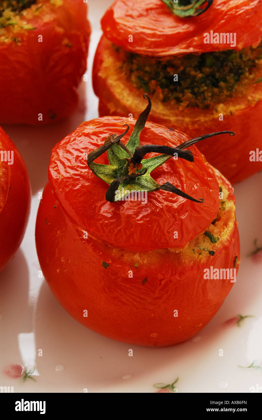 Stuffed tomatoes - Emilia Romagna Italian kitchen Stock Photo