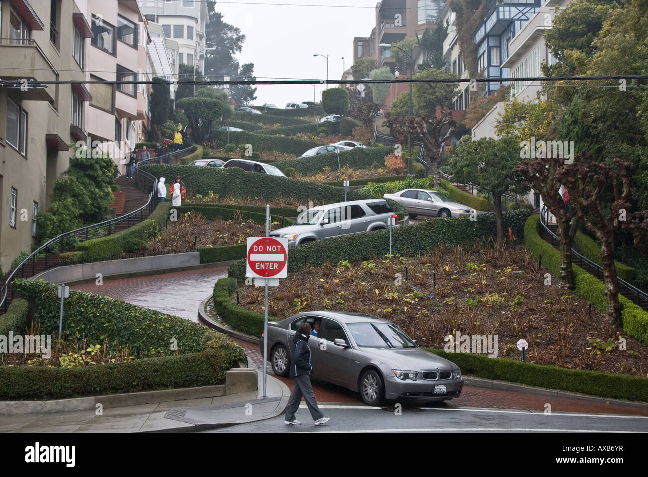 Lombard Street in San Francisco the crookedest street in world Stock