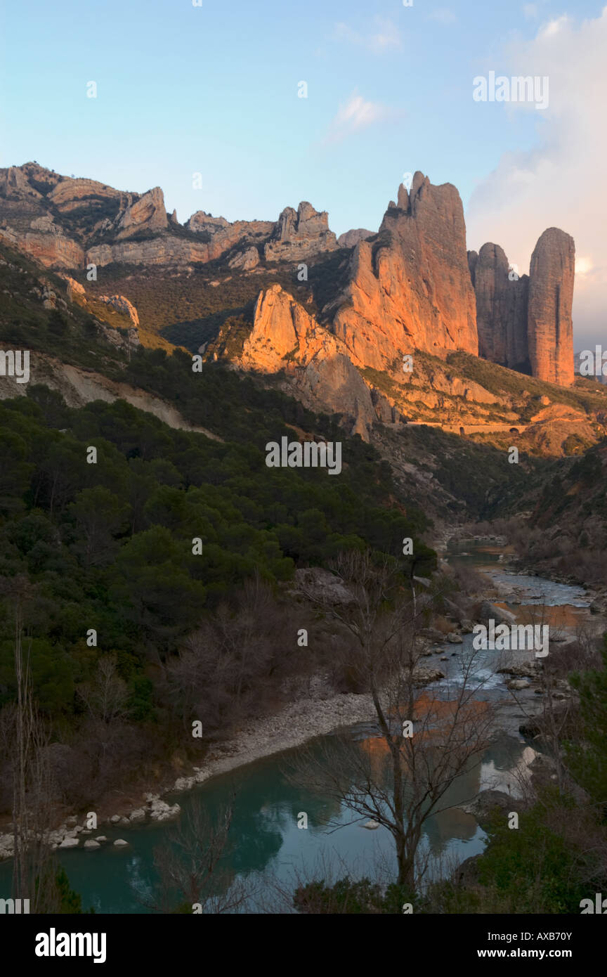 Mallos rocks in Aragon at sunset, Spain Stock Photo - Alamy