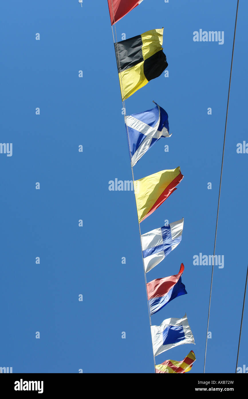 Nautical flags on a boat Stock Photo Alamy
