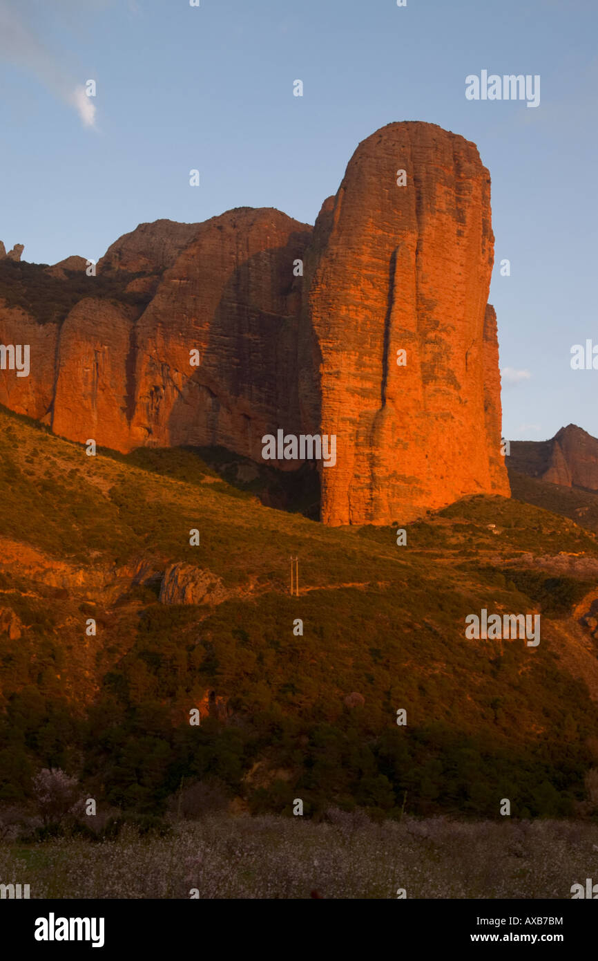 Mallos rocks in Aragon at sunset, Spain Stock Photo - Alamy
