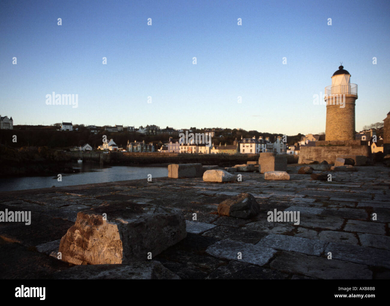 Portpatrick Bay Lighthouse bay at Portpatrick Stock Photo - Alamy