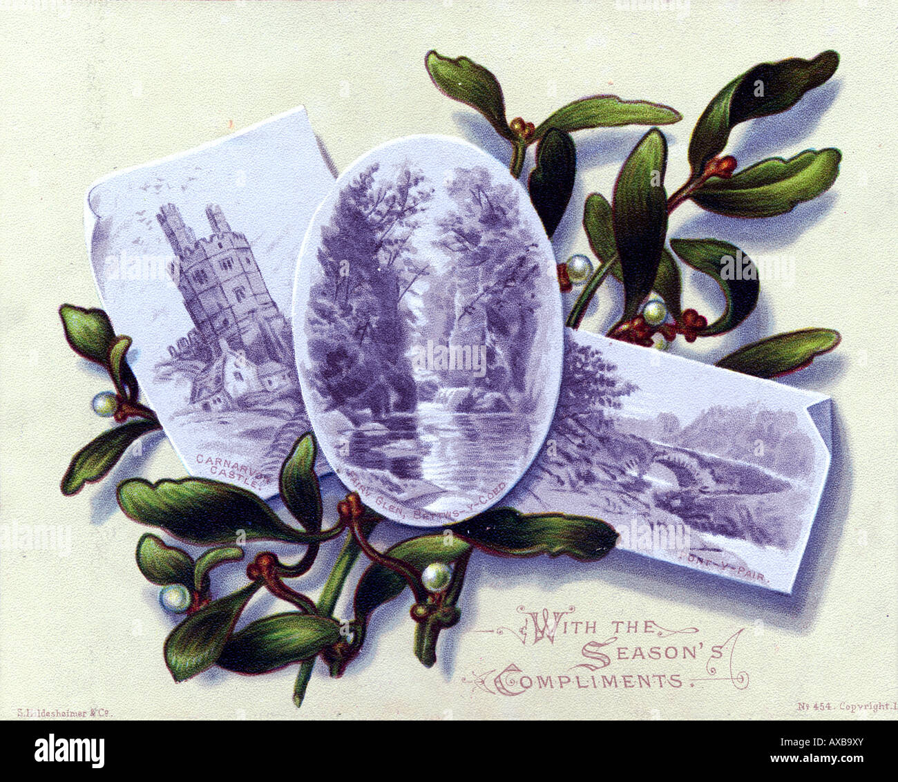 Victorian Christmas Card 1880s Stock Photo