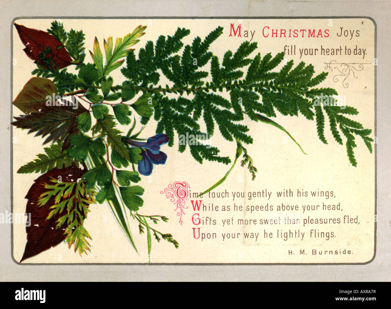 Victorian Christmas Card 1880s Stock Photo
