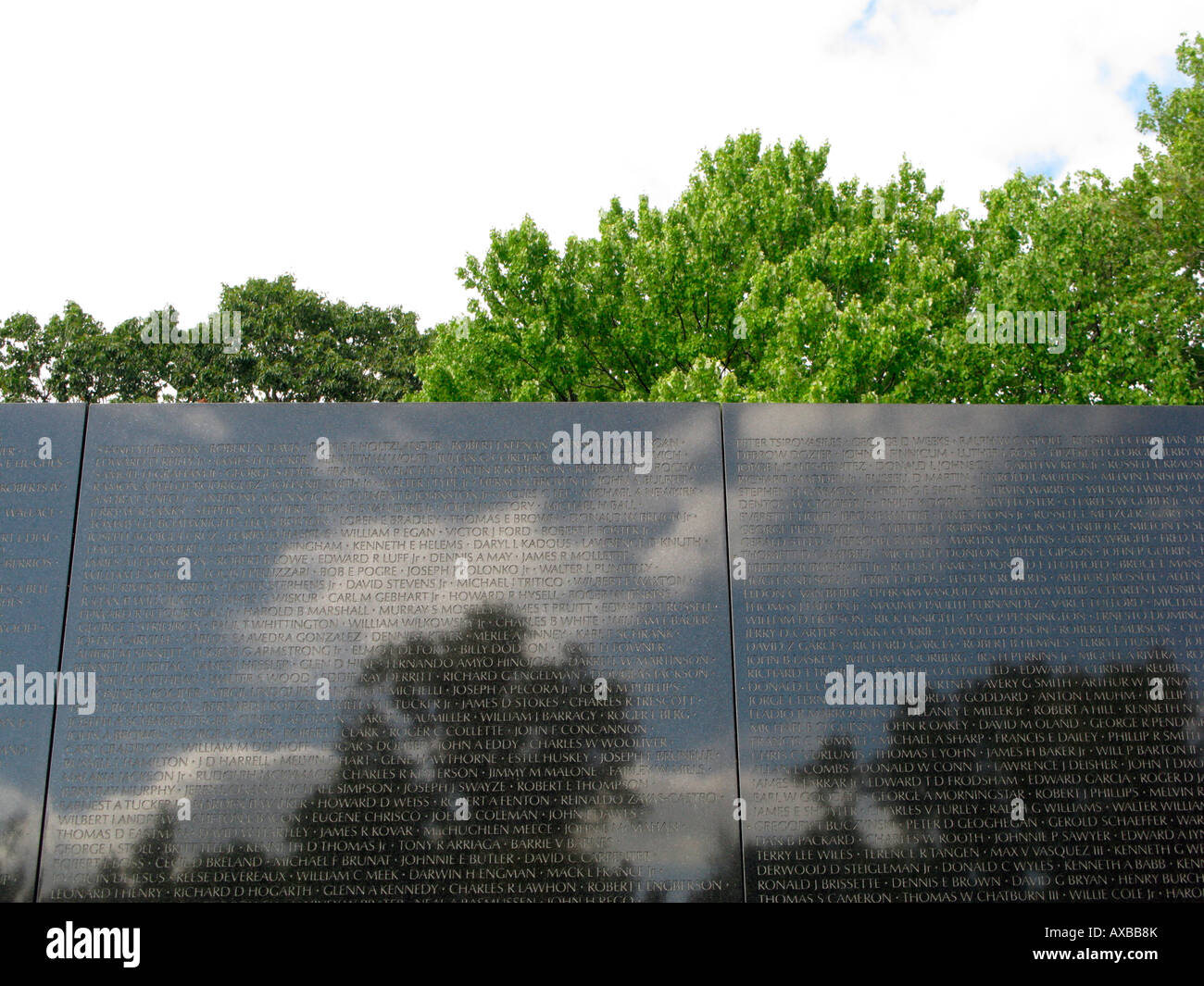 Vietnam Veterans Memorial, wall closeup, Washington, DC, USA Stock