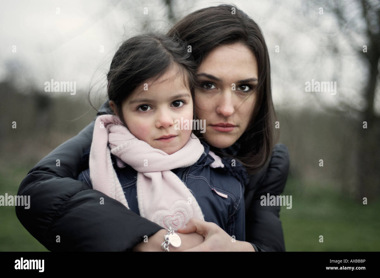 Tenage mother and daughter Stock Photo