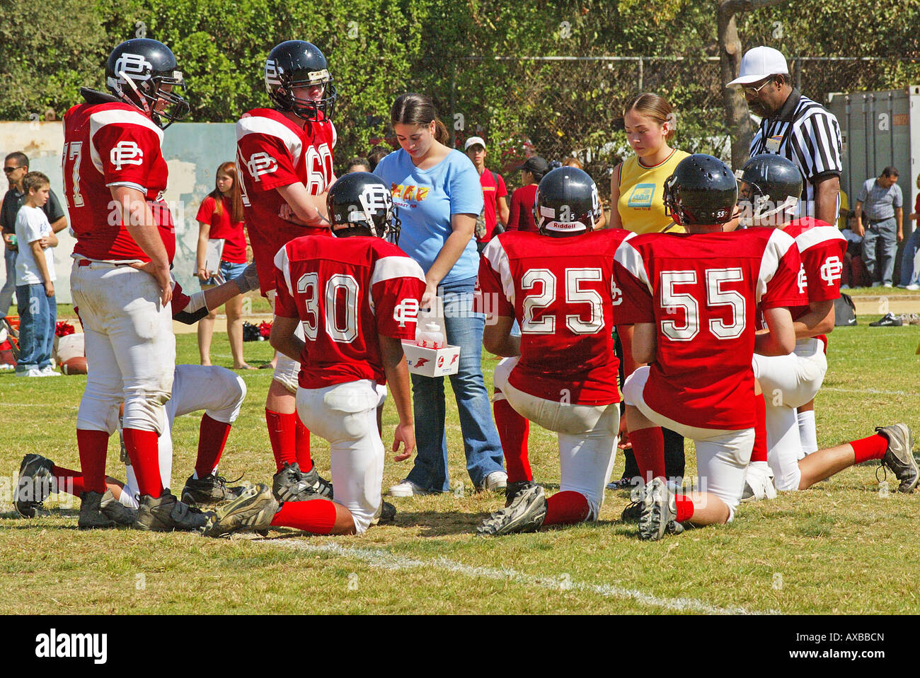 High school football game action Stock Photo Alamy