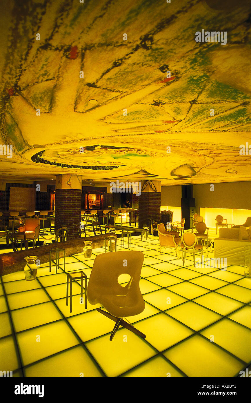 Deserted bar and lounge at the Hudson Hotel, Manhattan, New York, USA, America Stock Photo