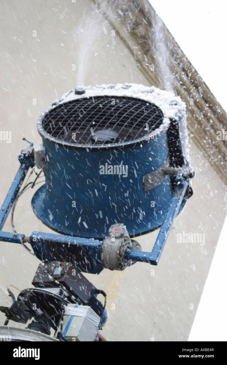 snow making machine fan wind blue blowing hard christmas dickens