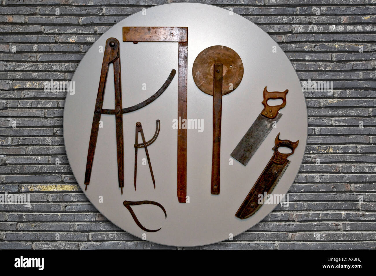 Old Measure Old measure tools and saws for barrels production Stock Photo - Alamy