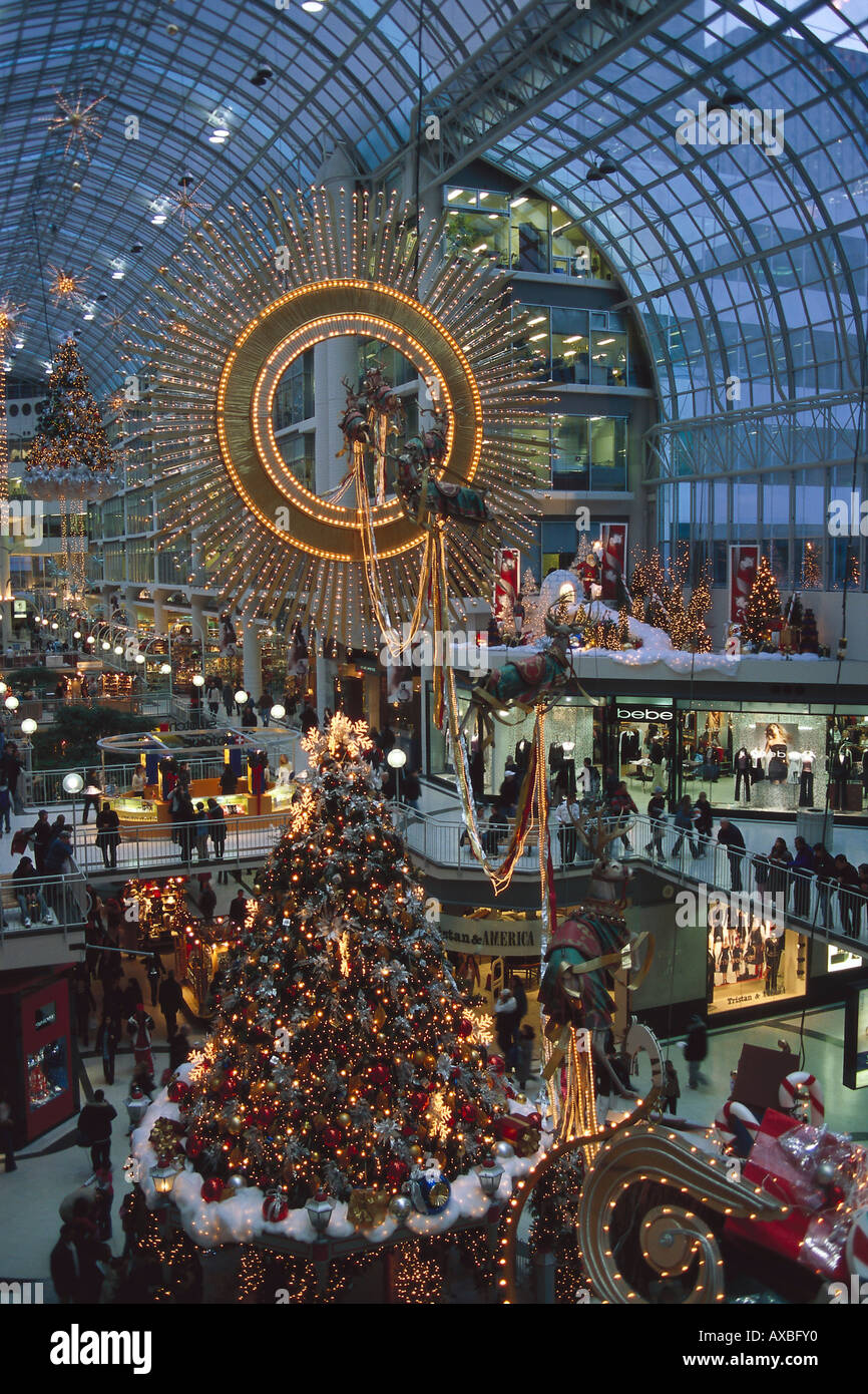Christmas shopping, Eaton Centre Toronto, Canada Stock Photo Alamy