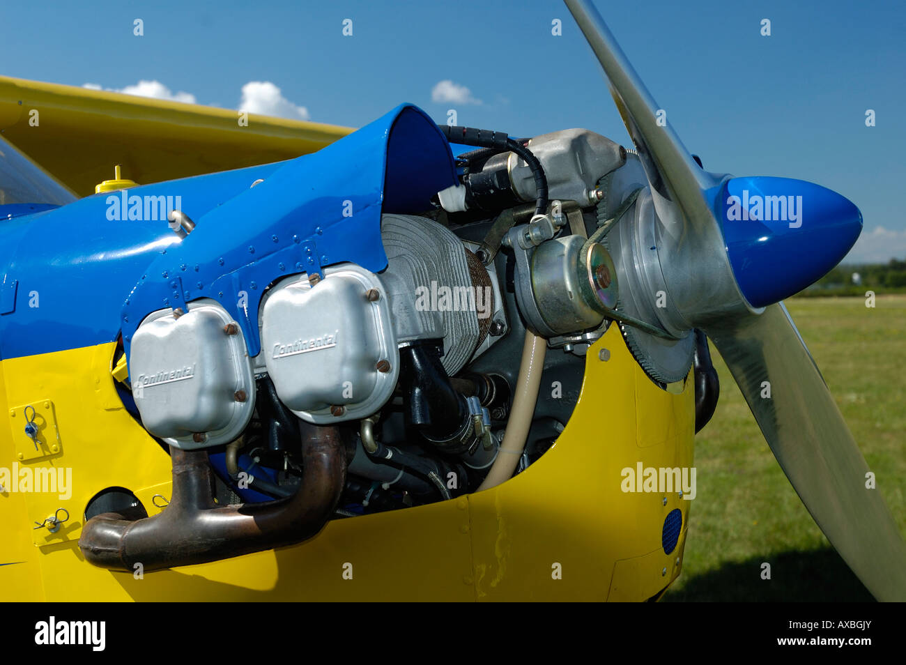 Detail of 4 flats engine Continental A908F (90 hp /67 kW) on a Piper