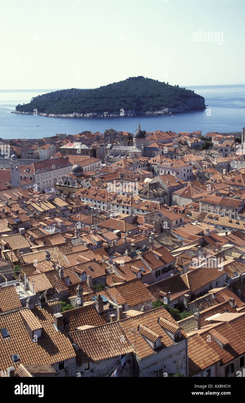 Panoramic view of Dubrovnik, Croatia, Former Yugoslavia Stock Photo