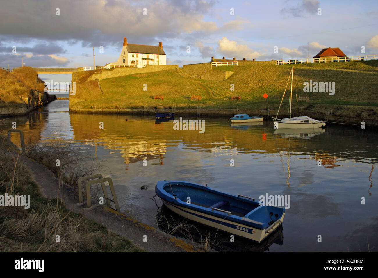 seaton delaval quay area Stock Photo Alamy