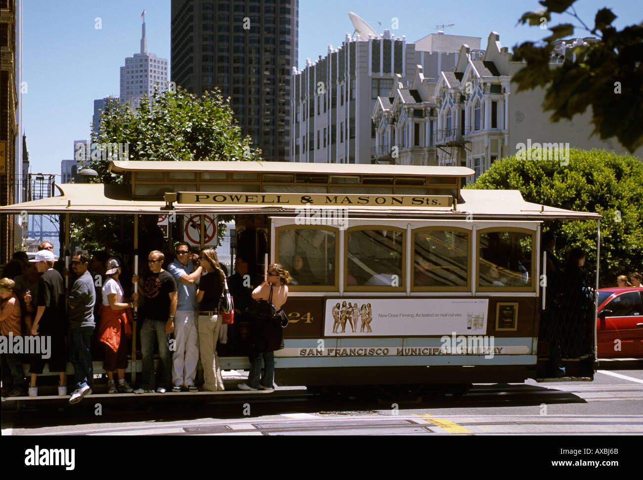 Cable car in Nob Hill district San Francisco California USA Stock Photo