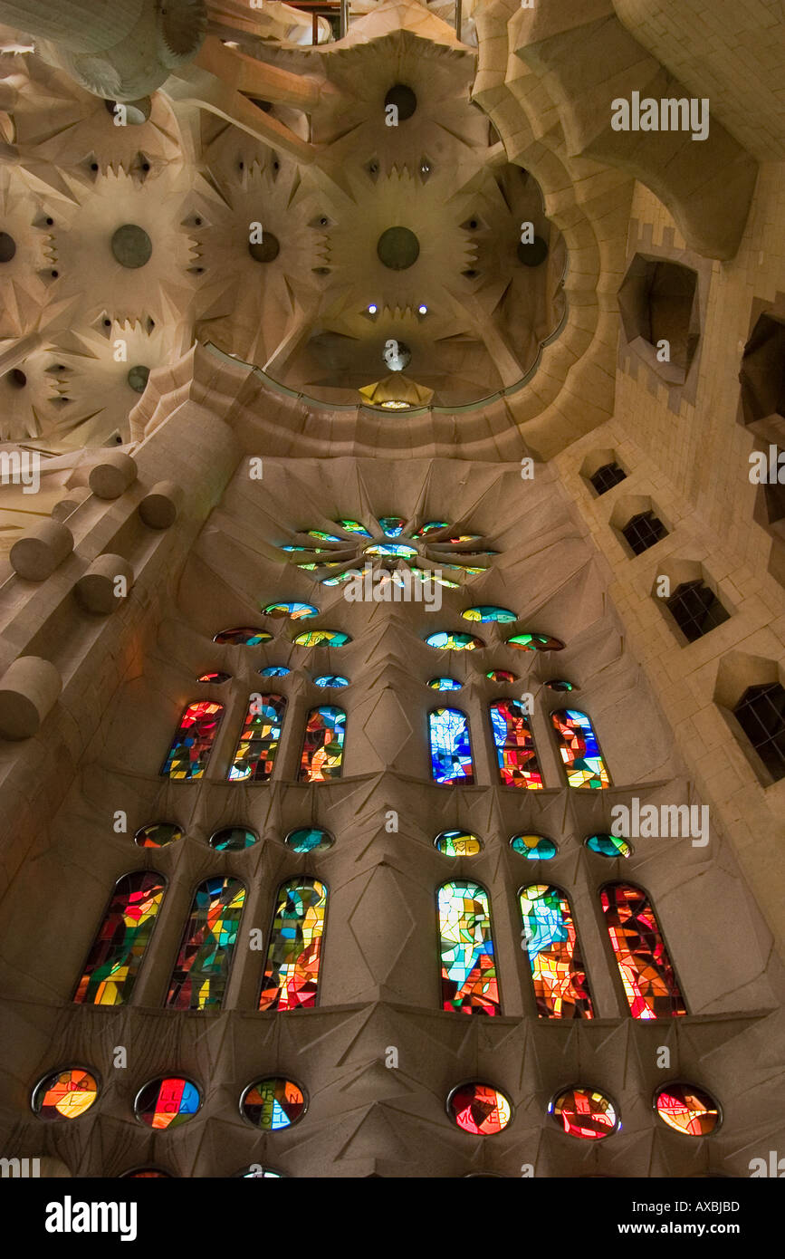 The Sagrada Familia by Antoni Gaudi in Barcelona, Spain Stock Photo