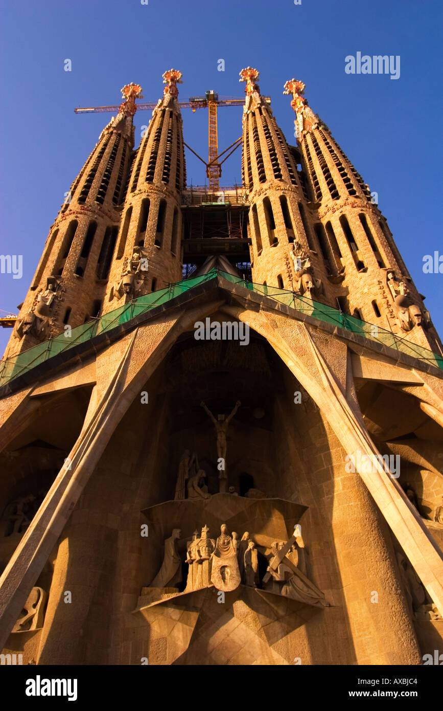 Sagrada Famlia by Gaudi Tower Pinacles Stock Photo