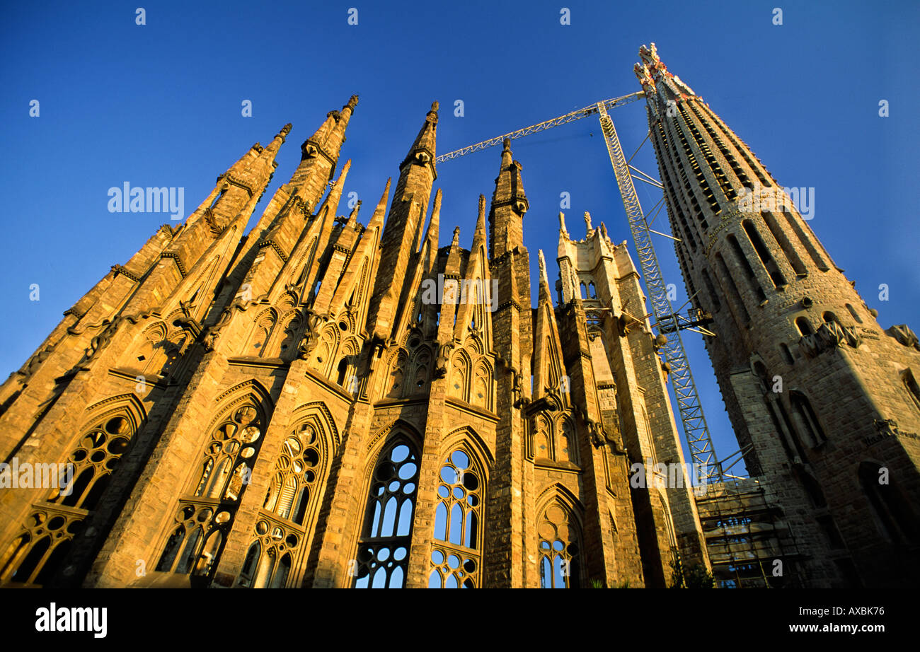 Sagrada Familia by Antoni Gaudi , Tower Pinacles,   Barcelona , Spain Stock Photo