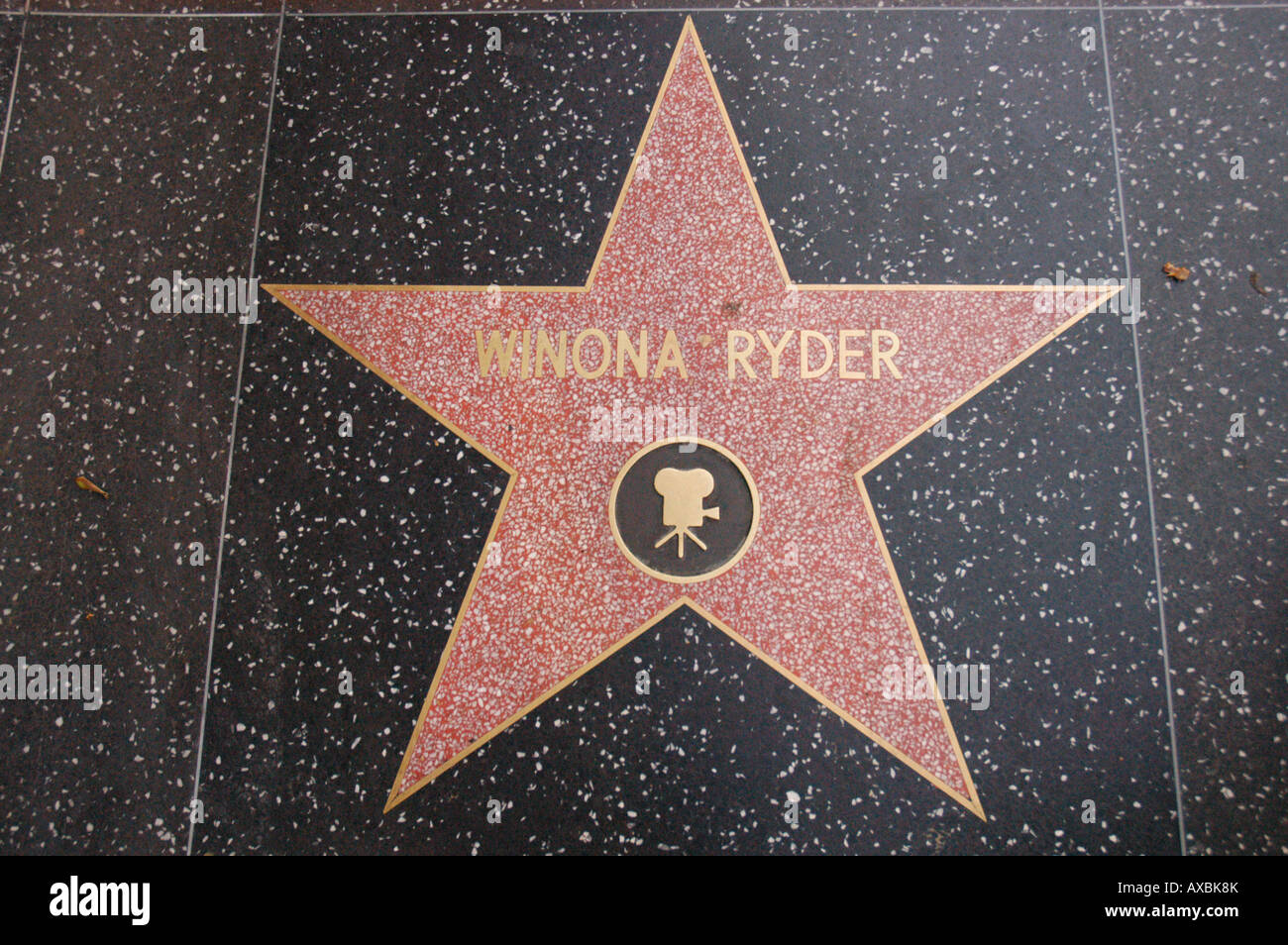 Winona Ryder star Walk of Fame Hollywood Boulevard Los Angeles California USA Stock Photo