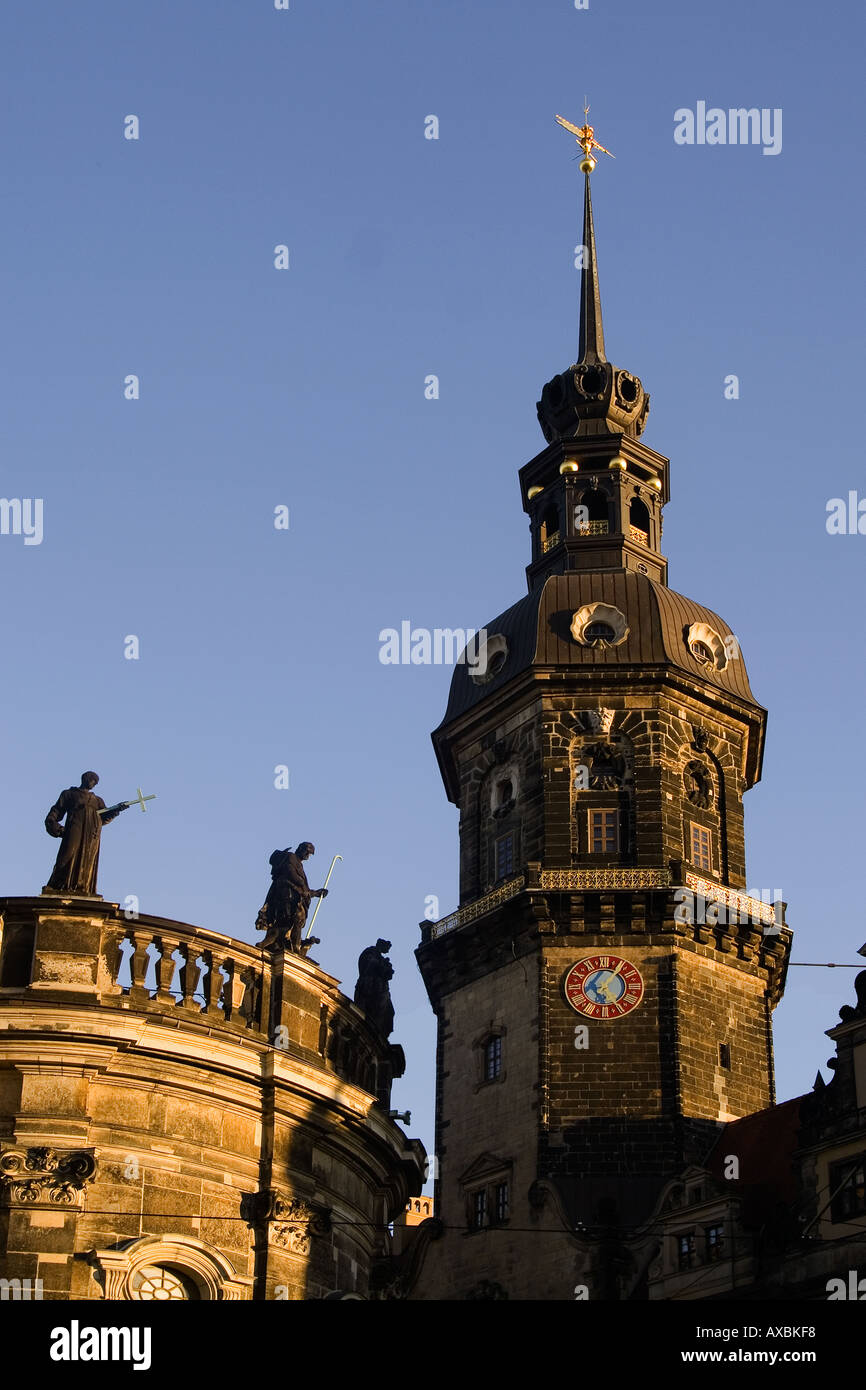 DEU Dresden Saxony Thaetre square castle Court Church Stock Photo