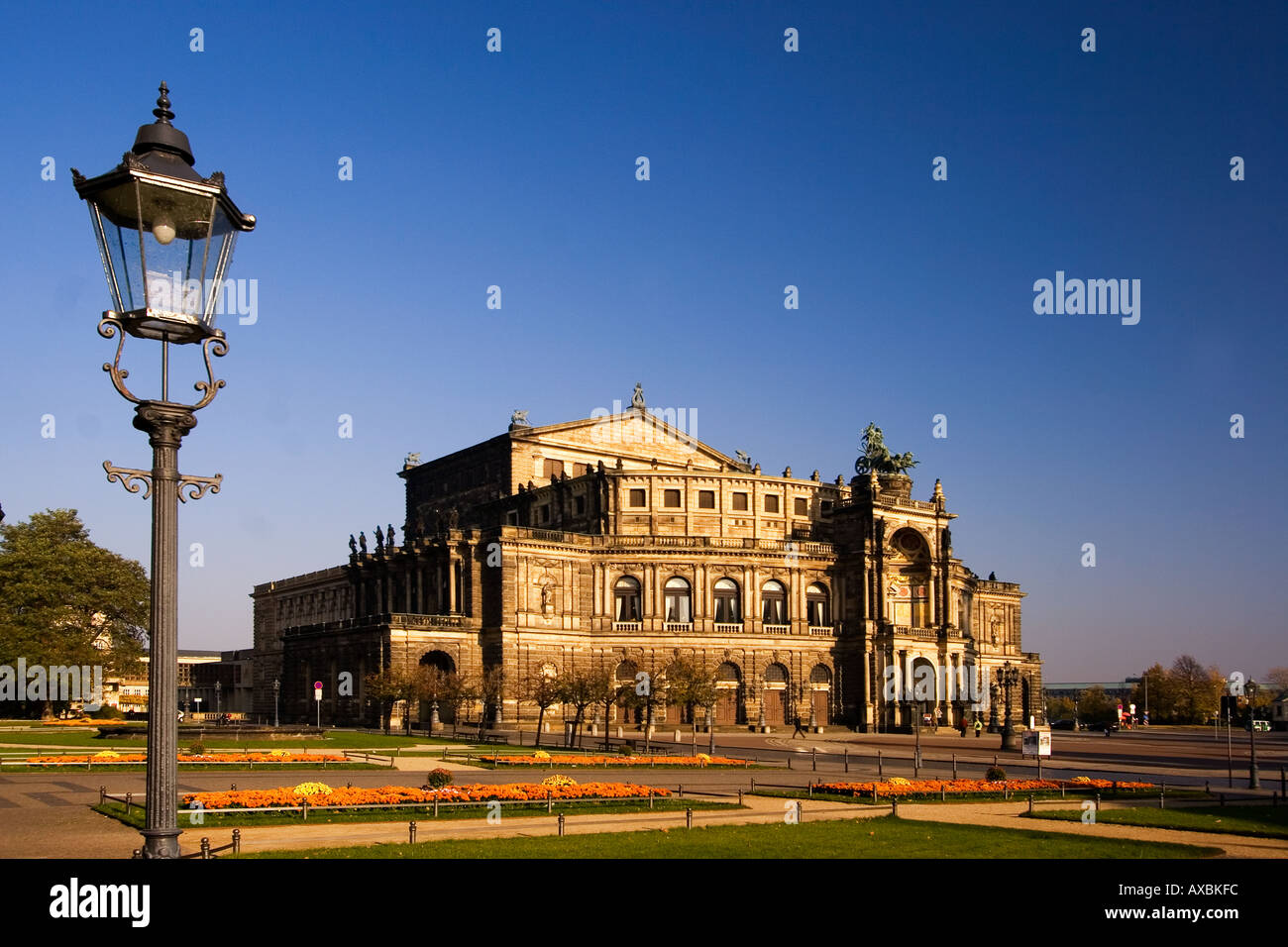 Dresden Saxony Semper Opera theatre square Stock Photo