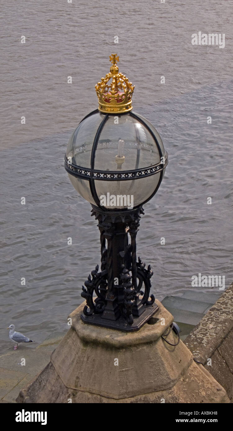 Lamp outside the Houses of Parliament Westminster Palace London England UK Stock Photo