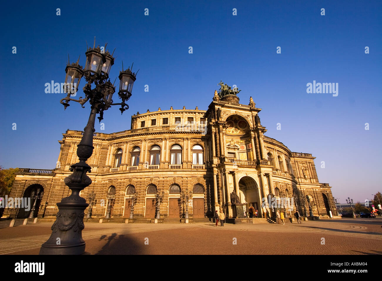 Dresden Saxony Semper Opera theatre square Laterne Stock Photo