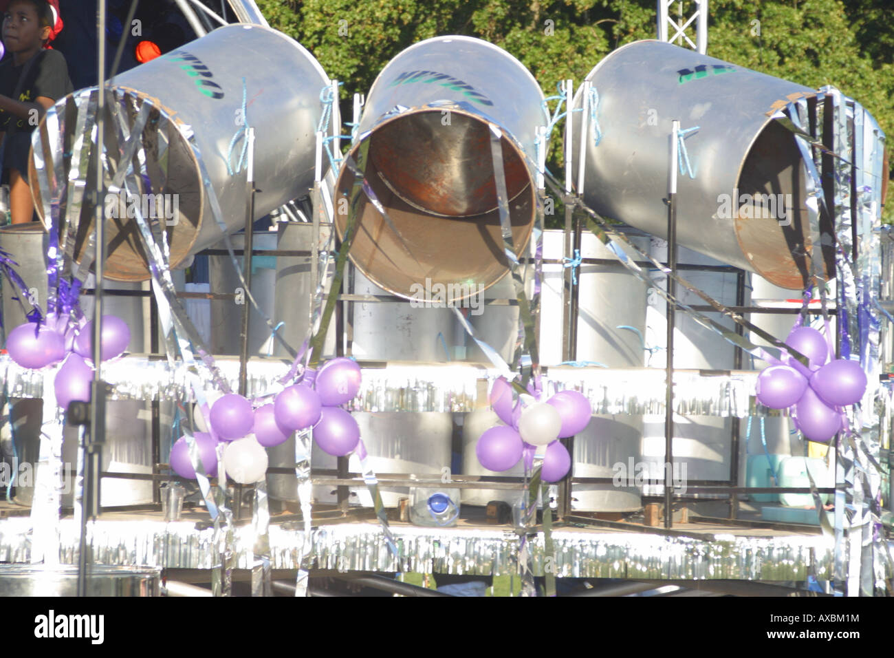 oil steel drum kit calypso music balloons float notting hill carnival