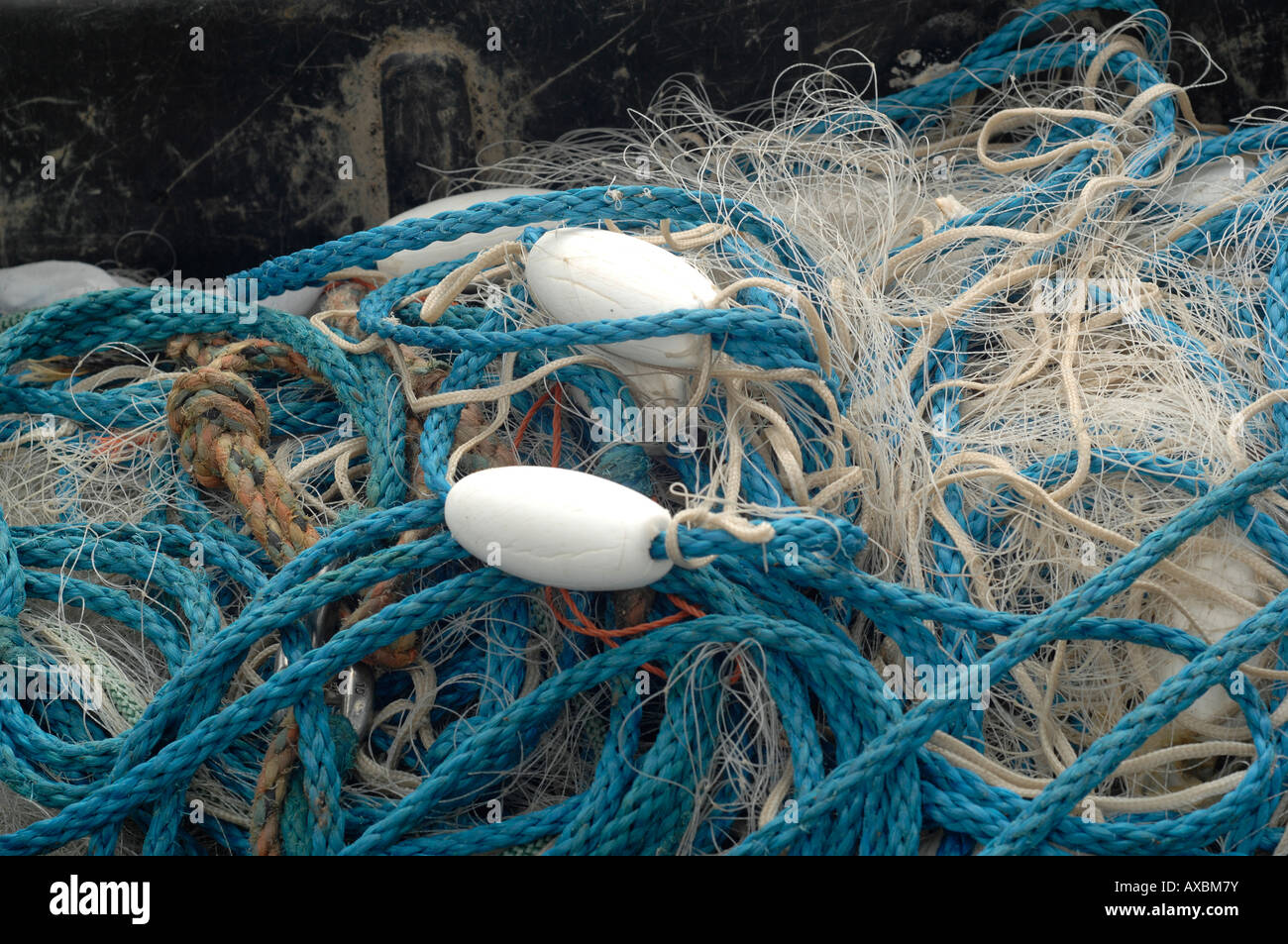Fishing nets Folkestone harbour Kent England UK Stock Photo Alamy