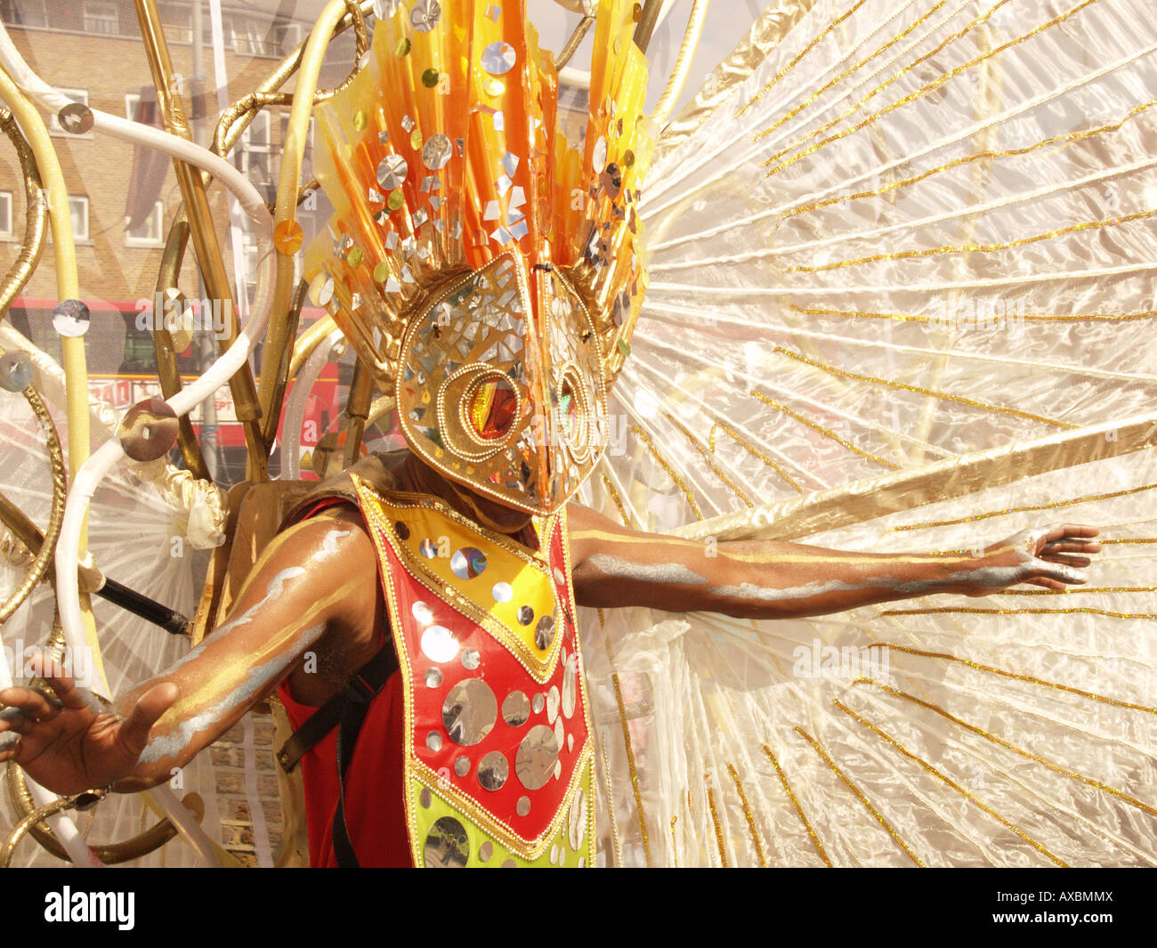 calypso dancer costume face mask arms breastplate notting hill carnival