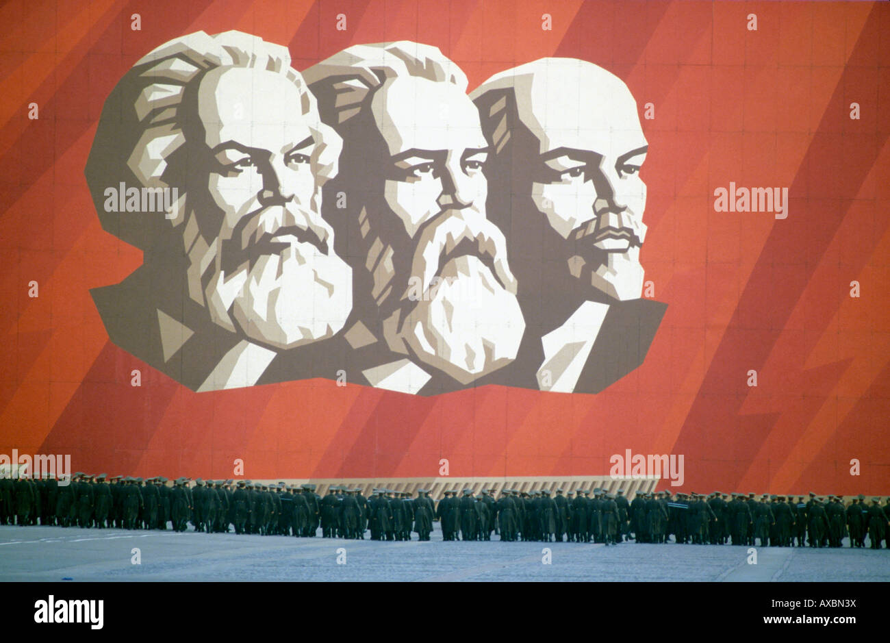 Preparations for the military parade, Palace Square, St. Petersburg(former Leningrad), Russia, USSR Stock Photo